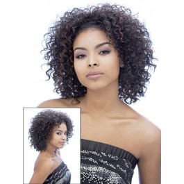 Medium Length Curly 3/4 Synthetic Wig