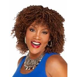 Curly Medium Synthetic African American Wig