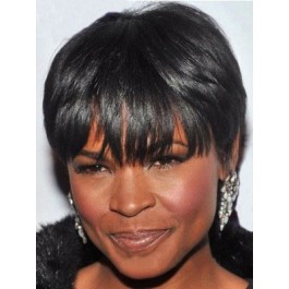 Short Straight Black African American Wig
