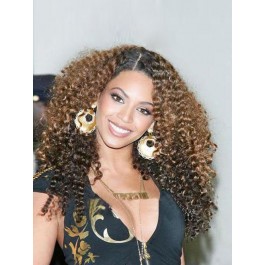 Beyonce Knowles Curly Full Lace Real Human Hair Wig