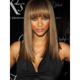Tyra Banks Remy Hair Long Straight Full Lace Wig