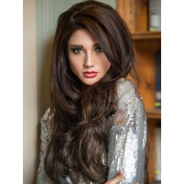 Extra Long Remy Human Hair Wavy Capless Wig