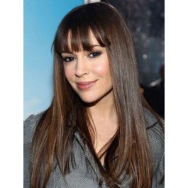 Long Straight Human Hair Wig With Bangs