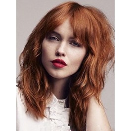 Medium Length Wavy Human Hair Wig
