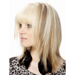 Medium Length Lovely Human Hair Capless Wig