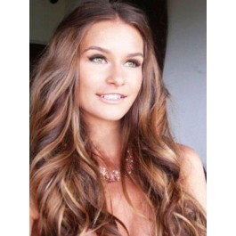 Diaphanous Long Wavy Lace Front Synthetic Wig