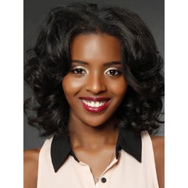 Comfortable Medium Lace Front Synthetic Wig