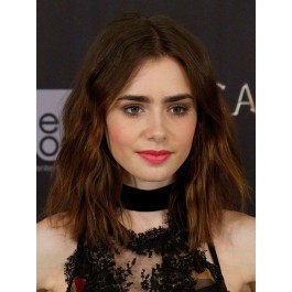 Top Quality Lily Collins Lace Front Remy Human Hair Wig