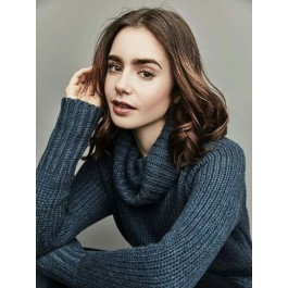 Affordable Lily Collins Lace Front Synthetic Wig