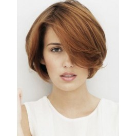 Romantic Short Lace Front Straight Remy Human Hair Wig