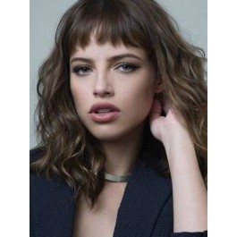 Shoulder Length Wavy Capless Remy Human Hair Wig