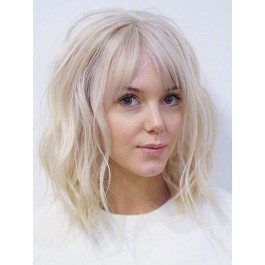 Chin Length Brilliant Wavy Capless Synthetic Wig