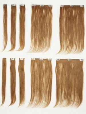 Straight 10 Pcs Clip In Human Hair Full Head Extensions