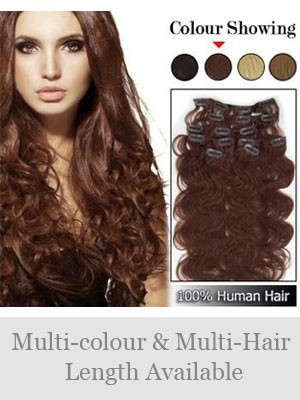 Hot Sale 7 Pcs From 14" Wavy Clip In Full Head Set