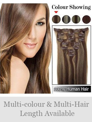 7 Pcs From 14"(70G) Natural Straight Clip In Full Head Set