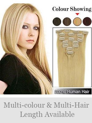 Nice 7 Pcs From 14" Straight Clip In Full Head Set
