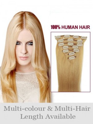 18" Straight Long Remy Hair Extension With Clips