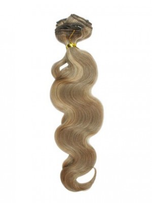 10 Pcs From 18" Sparkling Wavy Clip In Full Head Set