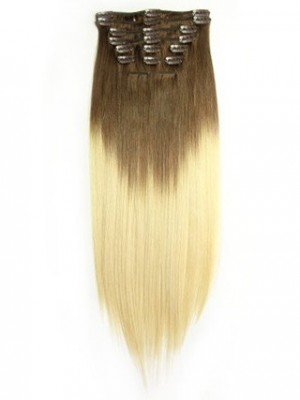 Cool Dip Dye Clip-In Straight Hair