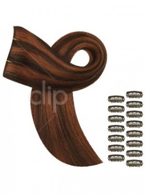 16" Diy Set Simple Clip In Hair Extensions