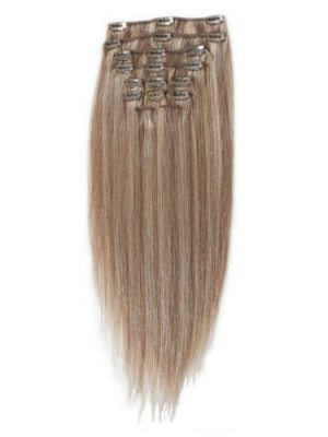 10 Pcs From 14" Concise Straight Clip In Full Head Set