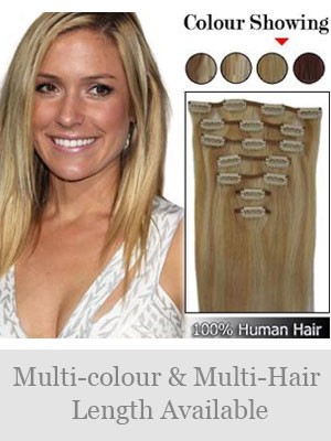 7 Pcs From 14"(70G) Straight Clip In Full Head Set