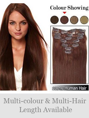 Chic 7 Pcs From 14" Straight Clip In Full Head Set
