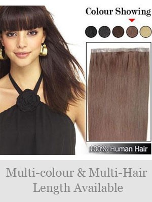 20" PU Skin Weft Straight Hair Extensions