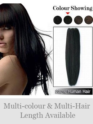 20" Straight Remy Human Hair Full Head Extensions