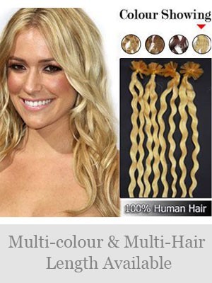 20" Wavy Nail Tip 100% Human Hair Extensions