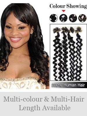 20" Wavy Nail Tip Human Hair Extensions