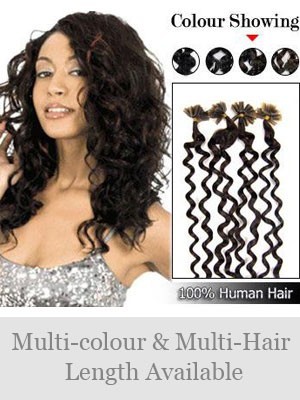 20" Wavy Nail Tip Real Hair Extensions