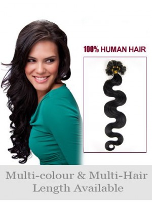 Comfortable 20" Wavy Nail Tip Human Hair Extension