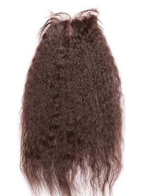 Yaki Straight Middle Part Remy Hair Lace Closure