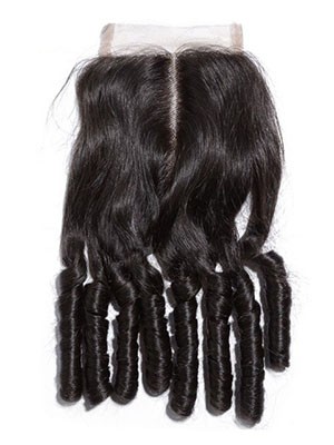Remy Hair Loose Curl Middle Part Lace Closure