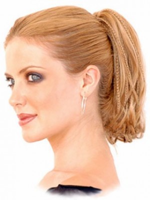 Alternating Wavy And Braided Synthetic Ponytail