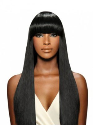 Womens Capless Long Human Hair Wig
