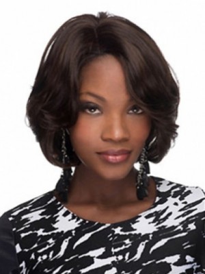 Capless Wavy Medium African American Wig