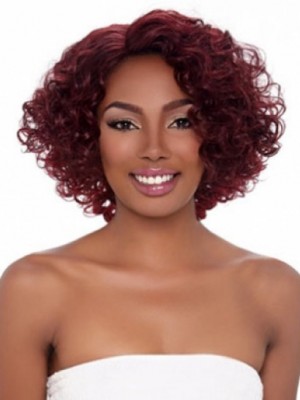 Curly African American Wig Without Bangs
