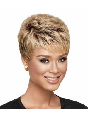 Short Straight Blonde African American Wig