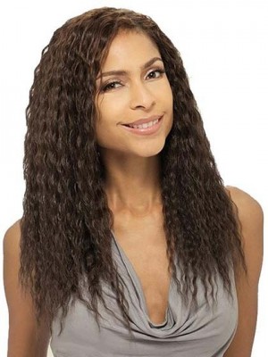 Glossy Smart Long Curly Human Real Wig