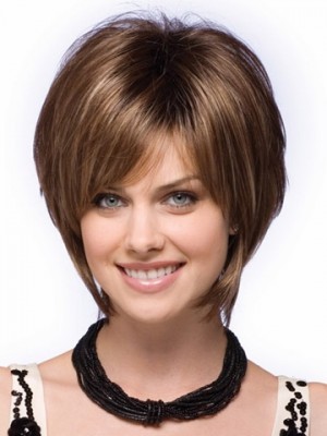 Straight Tousled Short Bob Wig