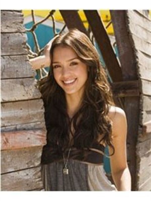 Jessica Alba Long Wavy Lace Front Synthetic Wig