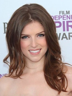Anna Kendrick Fetching Wavy Human Hair Lace Front Wig