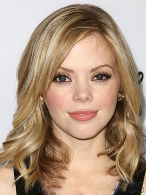 Dreama Walker Splendid Wavy Human Hair Lace Front Wig