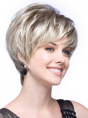 Synthetic Tapered Lace Front Gray Wig