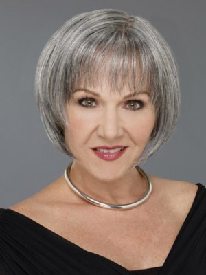 Mid-length Straight Gray Wig