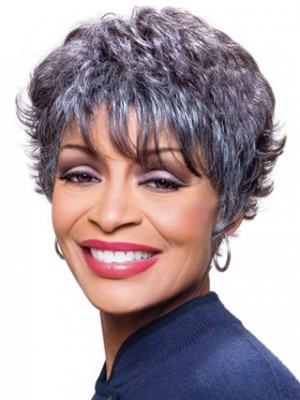 Wavy Black Gray Wig