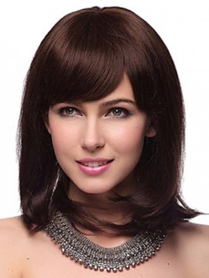 Medium Straight Capless Remy Hair Wig