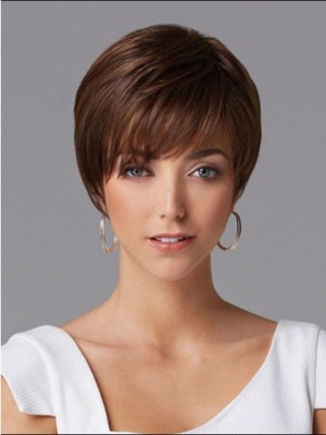 Short Human Hair Straight Wig